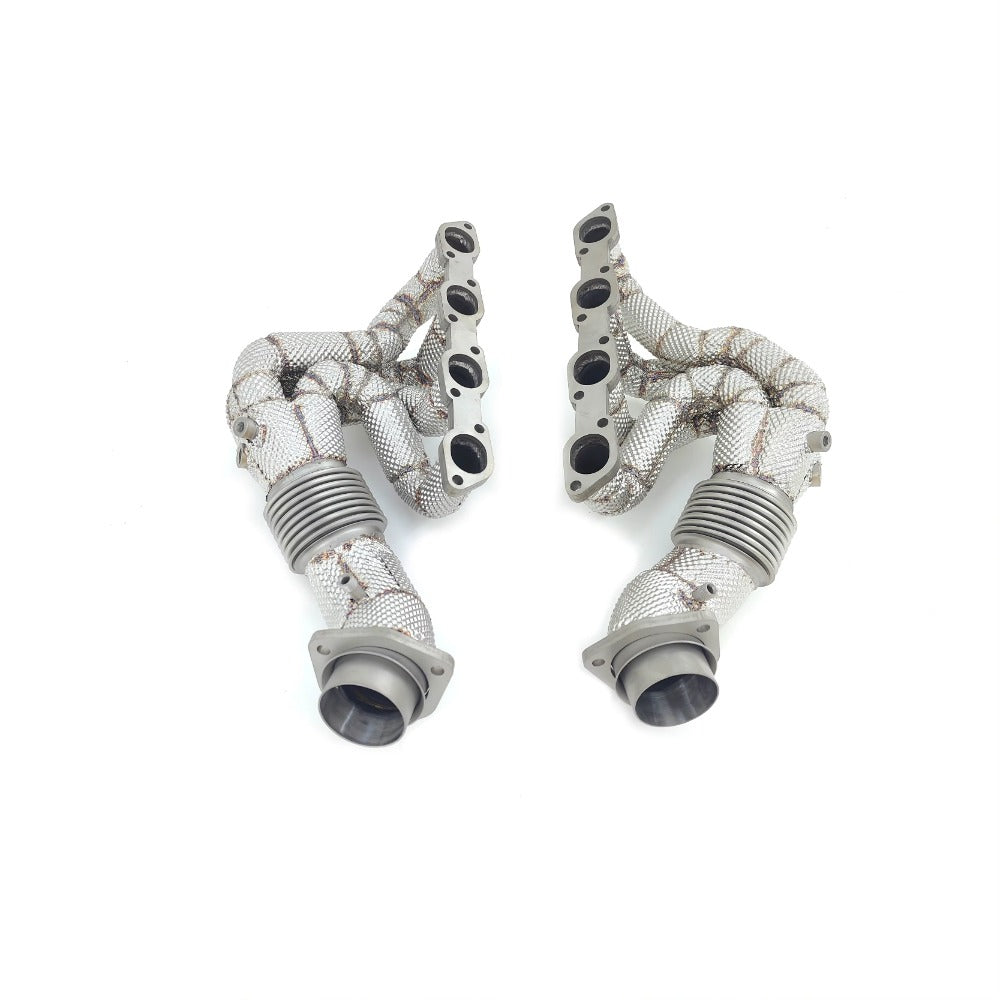 GF High Quality Free Flow Stainless Steel Manifold Header for Ferrari F430 4.3L V8 Straight Pipe Headers With Heat Shield