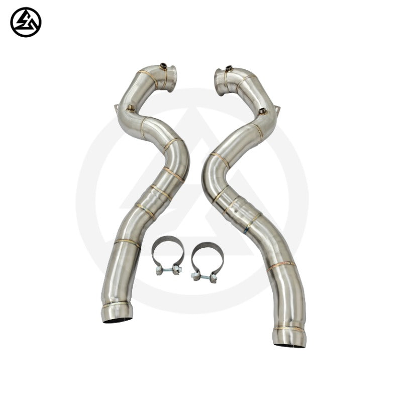 GF Free Flow Stainless Steel Exhaust Downpipe for Mercedes-Benz C63/C63S W205 AMG 4.0TT Downpipe Straight Pipe