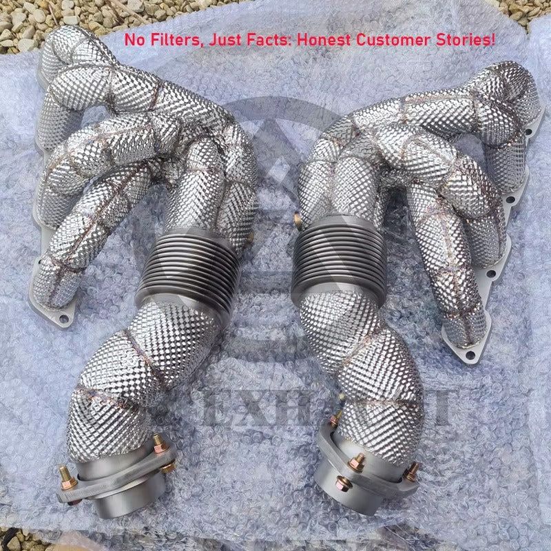 GF Stainless Steel Headers for Ferrari F430 4.3L V8 Performance Headers With Heat Shield Exhaust System