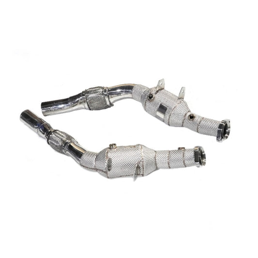 GF Stainless Steel Catted Downpipe for Mercedes-Benz Maybach S Class S400 W222 High Flow Downpipe Exhaust With Heat Shield