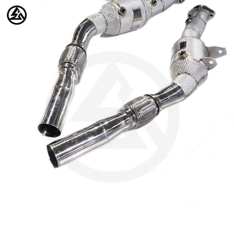 GF Stainless Steel Catted Downpipe for Mercedes-Benz Maybach S Class S400 W222 High Flow Downpipe Exhaust With Heat Shield