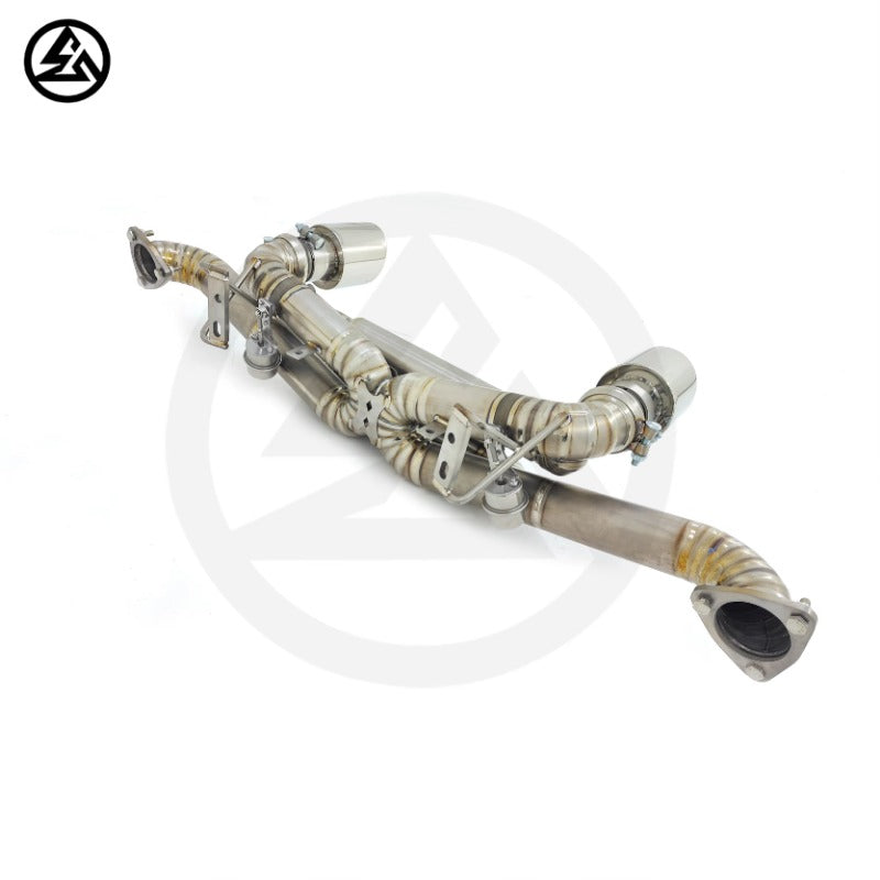 Porsche Cayman 718 GT4 RS 4.0L Titanium Valvetronic Axleback Exhaust with Valved Muffler, B2B Wholesale