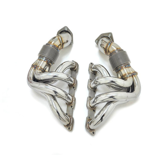 GF High Performance Free Flow Stainless Steel Exhaust Manifold Header for Ferrari F430 4.3L V8 Straight Pipe Headers