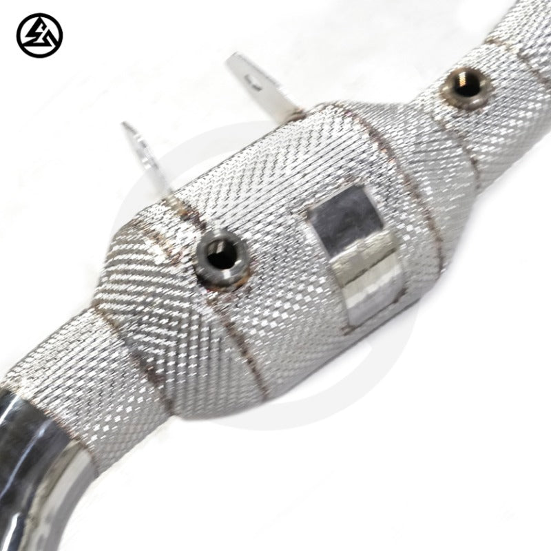 GF Stainless Steel Catted Downpipe for Mercedes-Benz Maybach S Class S400 W222 High Flow Downpipe Exhaust With Heat Shield