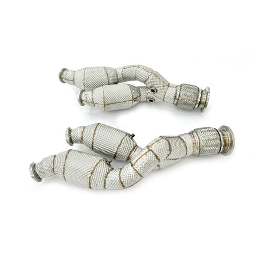 GF High Quality Downpipe for Lamborghini LP700 LP740 LP750 Catted Downpipe With Heat Shield Premium Exhaust System