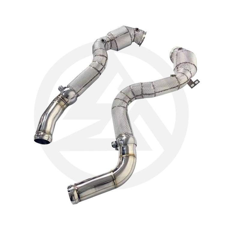 GF Stainless Steel Catted Downpipe for Mercedes-Benz AMG GT63/GT63S /E63S W213 4.0T High Flow Downpipe Exhaust With Heat Shield