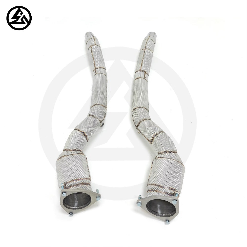 GF High Quality High Flow Sport Cat Downpipe for Ferrari FF 3.5T V12 6.3L Catted Downpipe With Heat Shield