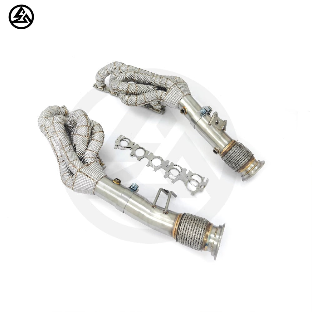 High Quality GF Exhaust Headers for Audi R8 V10 5.2L Manifold With Heat Shield Exhaust System Manifolds With Heat Shield