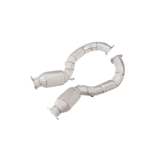 GF High Performance Stainless Steel Racing Car Downpipe for Porsche 718 Cayman GT4 RS 4.0L Catted Downpipe With Heat Shield