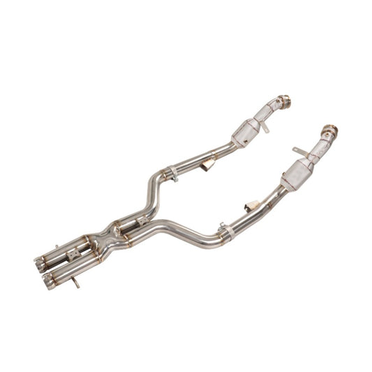 GF Stainless Steel Catted Downpipe for Mercedes-Benz W221 S500 S600 5.5TT 2015-2020 High Flow Downpipe Exhaust Heat Shield
