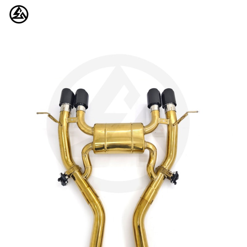BMW M3 G80/M4 G82 S58 3.0T Gold-Plated SS304 Valvetronic Catback Exhaust with Valved Muffler, B2B Wholesale