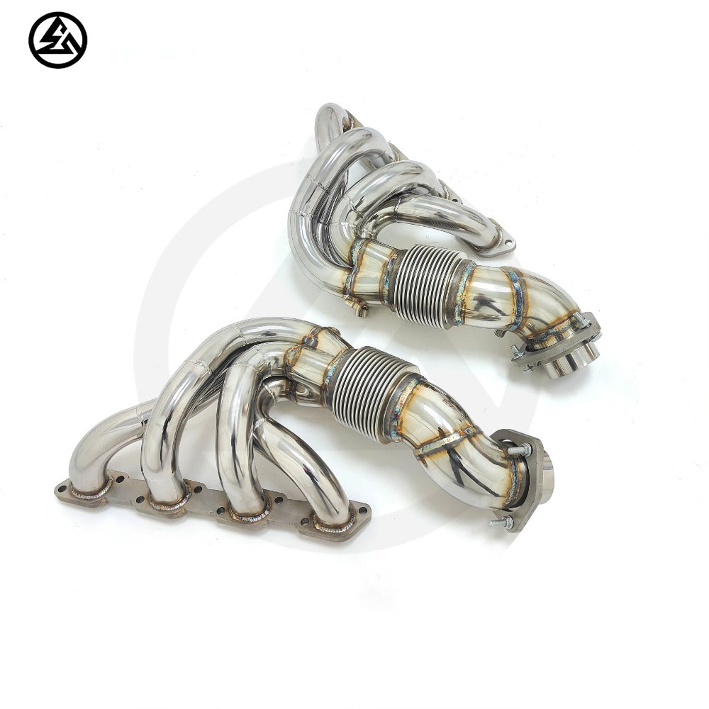 GF High Performance Free Flow Stainless Steel Exhaust Manifold Header for Ferrari F430 4.3L V8 Straight Pipe Headers