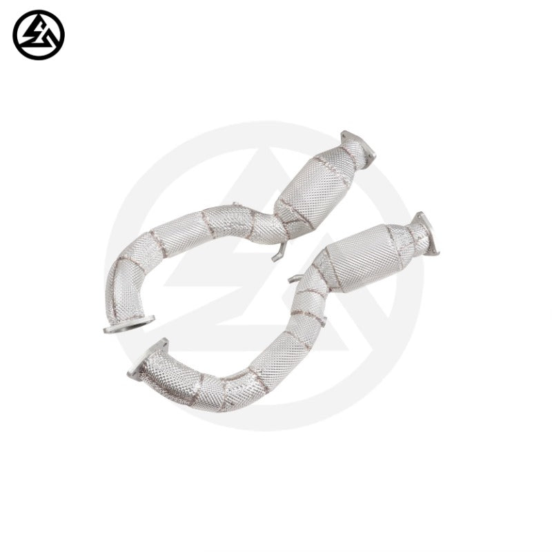 GF High Performance Stainless Steel Racing Car Downpipe for Porsche 718 Cayman GT4 RS 4.0L Catted Downpipe With Heat Shield