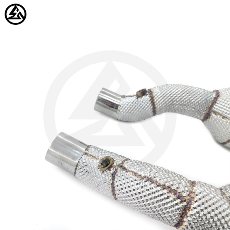 GF High Quality High Flow Sport Cat Downpipe for Ferrari 458 Italia Speciale Spider 4.5L Catted Downpipe With Heat Shield