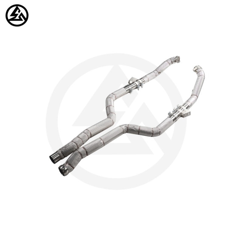 GF Free Flow Downpipe for Mercedes-Benz E63 AMG W212 Straight Downpipe Exhaust Heat Shield Straight Pipe