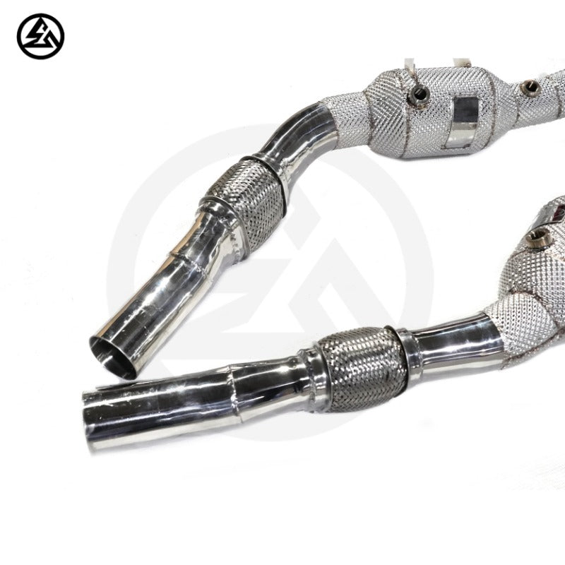 GF Stainless Steel Catted Downpipe for Mercedes-Benz Maybach S Class S400 W222 High Flow Downpipe Exhaust With Heat Shield