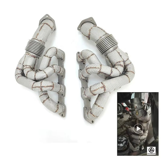 GF Stainless Steel Headers for Ferrari F430 4.3L V8 Performance Headers With Heat Shield Exhaust System