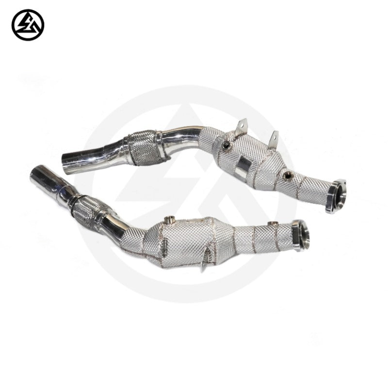 GF Stainless Steel Catted Downpipe for Mercedes-Benz Maybach S Class S400 W222 High Flow Downpipe Exhaust With Heat Shield