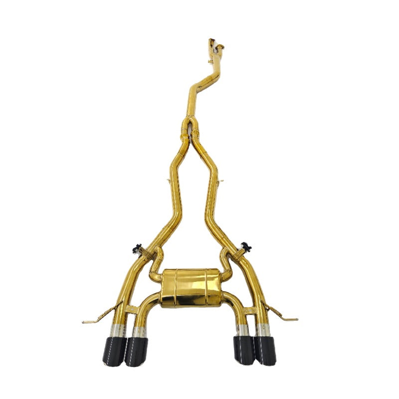 BMW M3 G80/M4 G82 S58 3.0T Gold-Plated SS304 Valvetronic Catback Exhaust with Valved Muffler, B2B Wholesale
