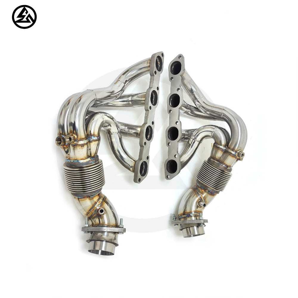GF High Performance Free Flow Stainless Steel Exhaust Manifold Header for Ferrari F430 4.3L V8 Straight Pipe Headers