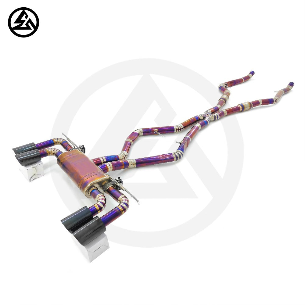 GF High Quality Titanium Valved Catback Exhaust for BMW X5M X6M F85 F86 4.4T 76MM Muffler Exhaust System Axleback