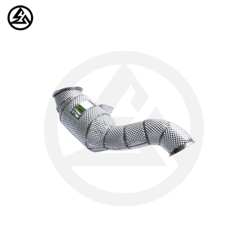 GF High Flow Catted Downpipe for Mercedes Benz C200 C250 C300 W205 2.0T Downpipe 100 200 300 Cells With Heat Shield
