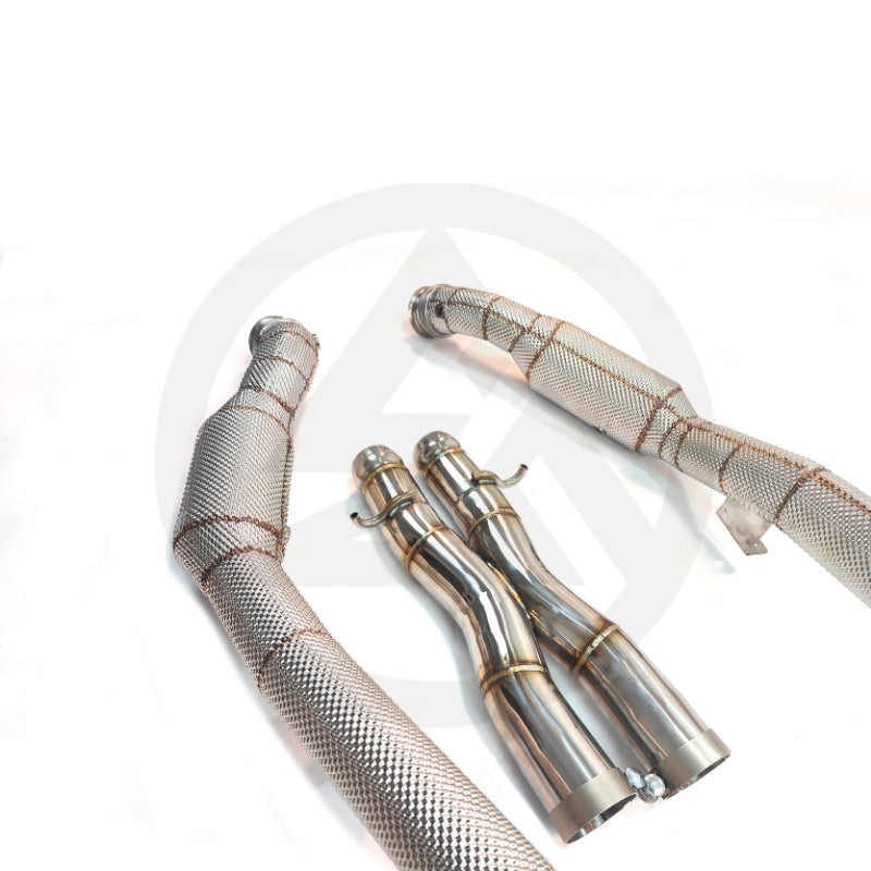GF High Flow Stainless Steel Downpipe for Mercedes-Benz W221 S500/S600 5.5T Cat Downpipe Header With Heat Shield