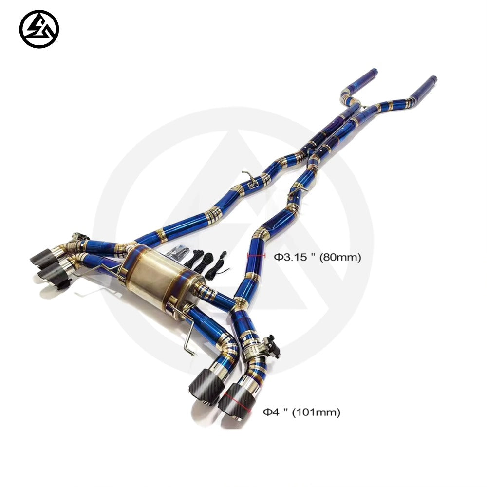GF Titanium Valved Catback Exhaust for BMW M8 F92 4.4T Valved Muffler Exhaust System Axleback With Remote Control