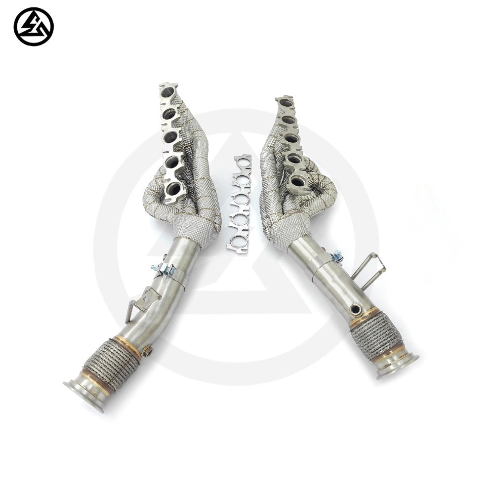 High Quality GF Exhaust Headers for Audi R8 V10 5.2L Manifold With Heat Shield Exhaust System Manifolds With Heat Shield
