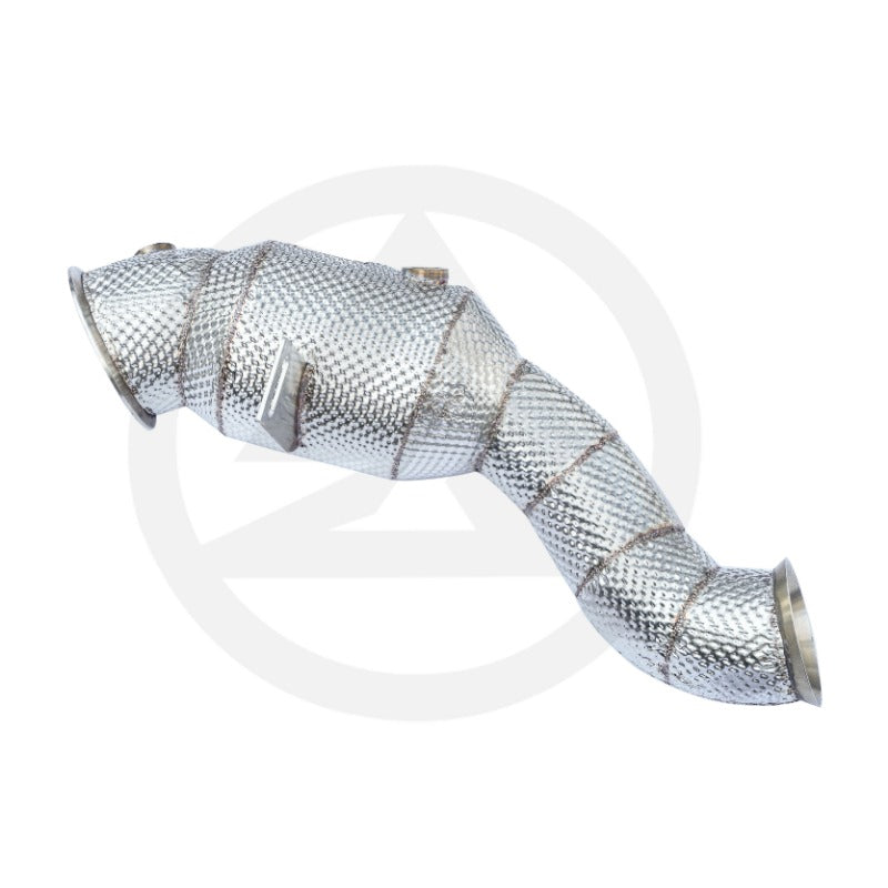 GF High Flow Catted Downpipe for Mercedes Benz C200 C250 C300 W205 2.0T Downpipe 100 200 300 Cells With Heat Shield