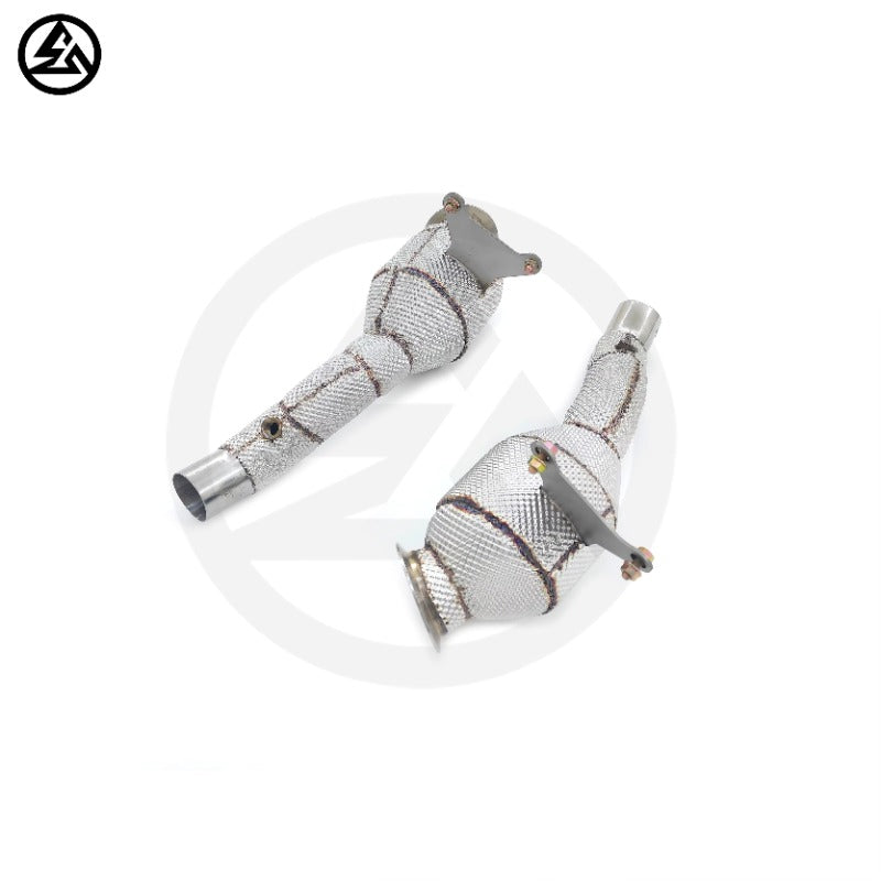 GF High Quality High Flow Sport Cat Downpipe for Ferrari 458 Italia Speciale Spider 4.5L Catted Downpipe With Heat Shield