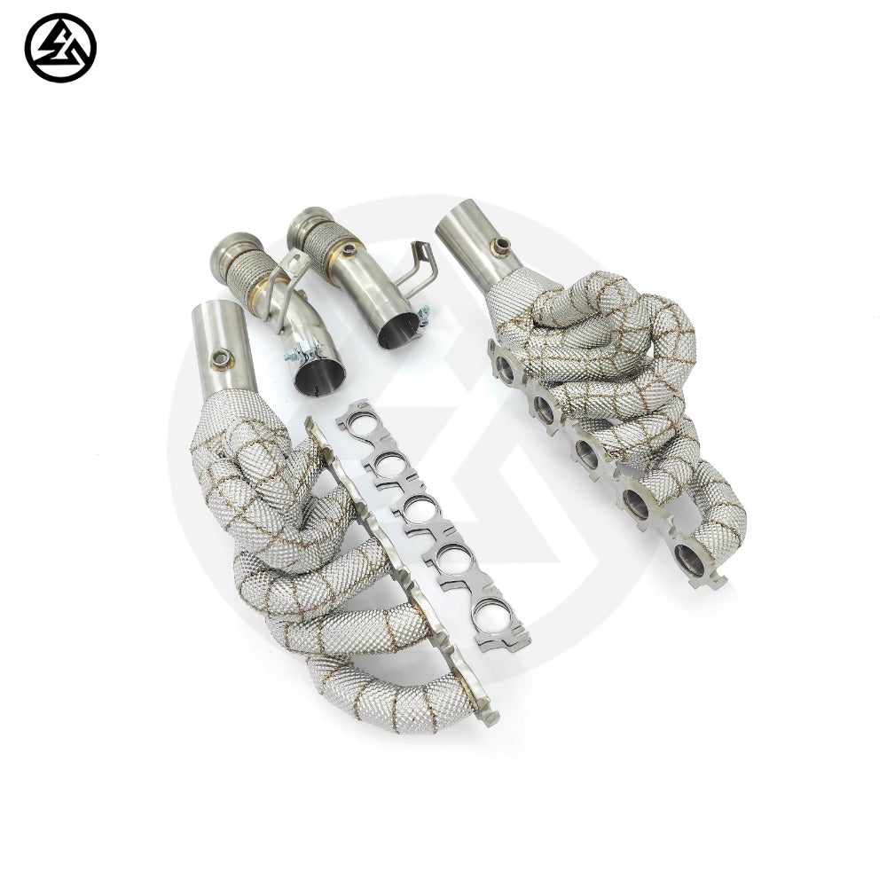 High Quality GF Exhaust Headers for Audi R8 V10 5.2L Manifold With Heat Shield Exhaust System Manifolds With Heat Shield