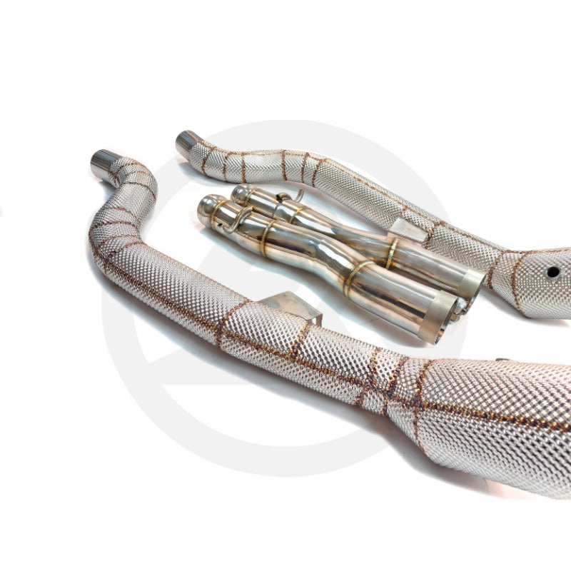 GF High Flow Stainless Steel Downpipe for Mercedes-Benz W221 S500/S600 5.5T Cat Downpipe Header With Heat Shield