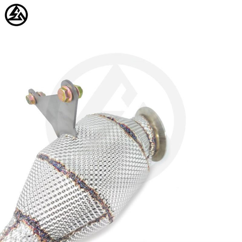 GF High Quality High Flow Sport Cat Downpipe for Ferrari 458 Italia Speciale Spider 4.5L Catted Downpipe With Heat Shield