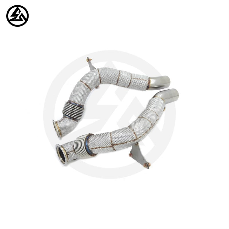 GF High Performance Free Flow Downpipe for Ferrari 488 Spider GBT Pista 3.9T Straight Downpipe With Heat Shield