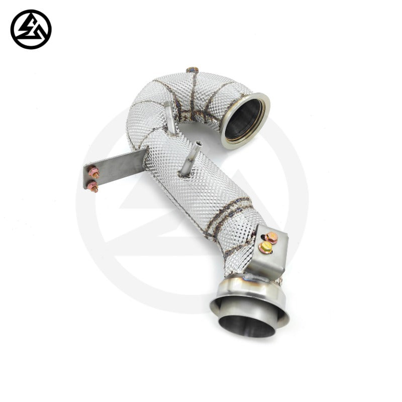 GF High Quality Sport Downpipe for Mercedes Benz C200 C260 C300 W206 1.5T Downpipe Exhaust With Heat Shield Straight Pipe