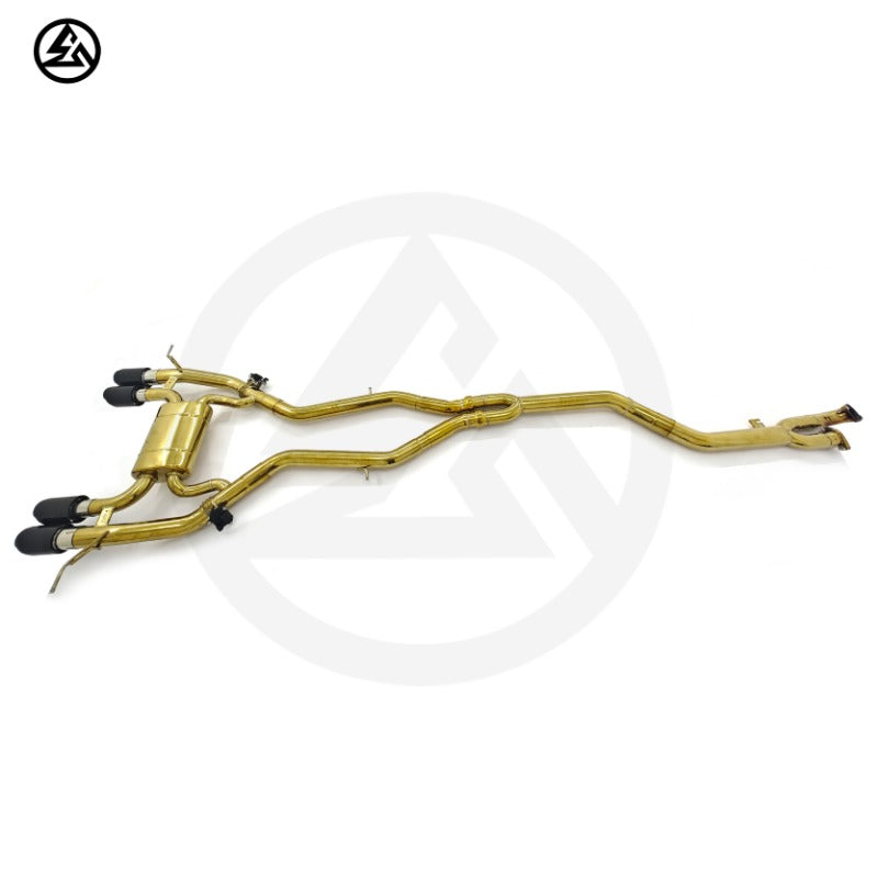 BMW M3 G80/M4 G82 S58 3.0T Gold-Plated SS304 Valvetronic Catback Exhaust with Valved Muffler, B2B Wholesale