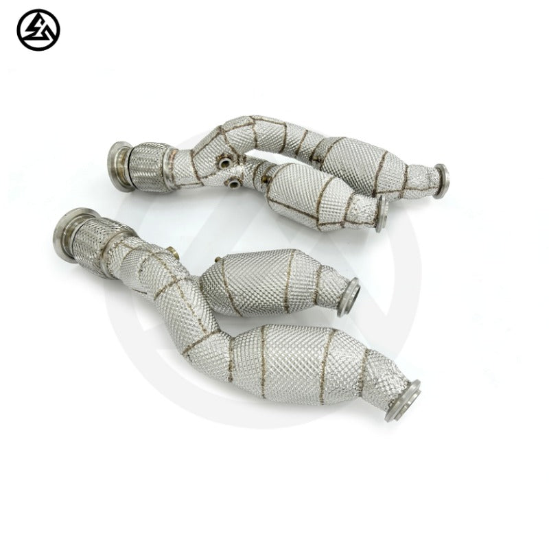 GF High Quality Downpipe for Lamborghini LP700 LP740 LP750 Catted Downpipe With Heat Shield Premium Exhaust System