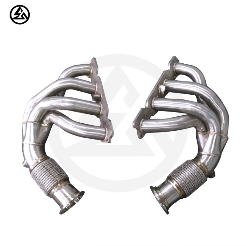 GF High Performance Free Flow Stainless Steel Exhaust Manifold Header for Ferrari 458 Straight Pipe Headers