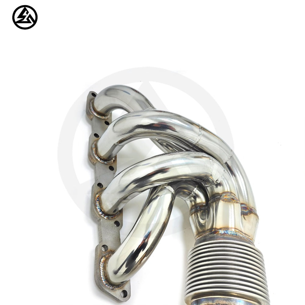 GF High Performance Free Flow Stainless Steel Exhaust Manifold Header for Ferrari F430 4.3L V8 Straight Pipe Headers