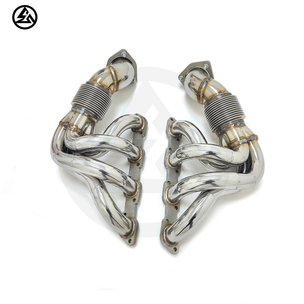 GF High Performance Free Flow Stainless Steel Exhaust Manifold Header for Ferrari F430 4.3L V8 Straight Pipe Headers