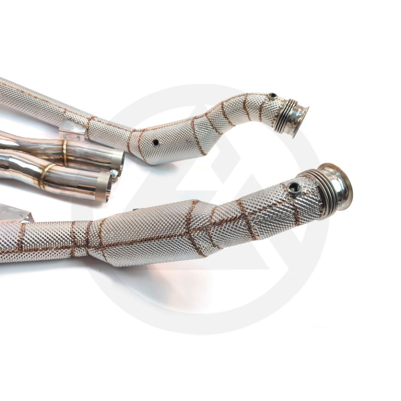GF High Flow Stainless Steel Downpipe for Mercedes-Benz W221 S500/S600 5.5T Cat Downpipe Header With Heat Shield