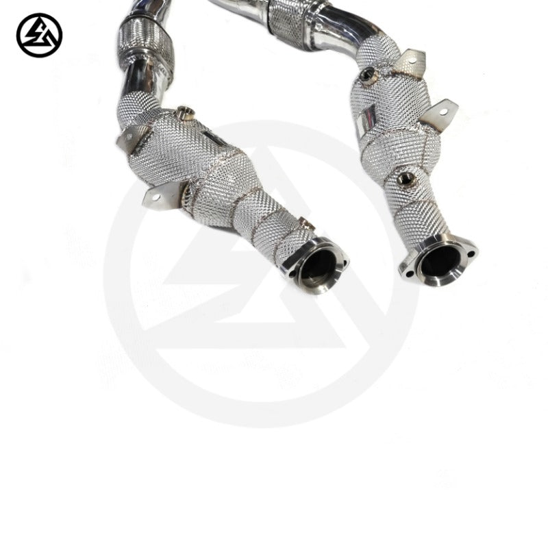 GF Stainless Steel Catted Downpipe for Mercedes-Benz Maybach S Class S400 W222 High Flow Downpipe Exhaust With Heat Shield