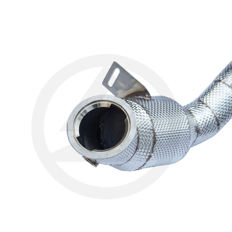 GF High Flow Catted Downpipe for Mercedes Benz C200 C250 C300 W205 2.0T Downpipe 100 200 300 Cells With Heat Shield