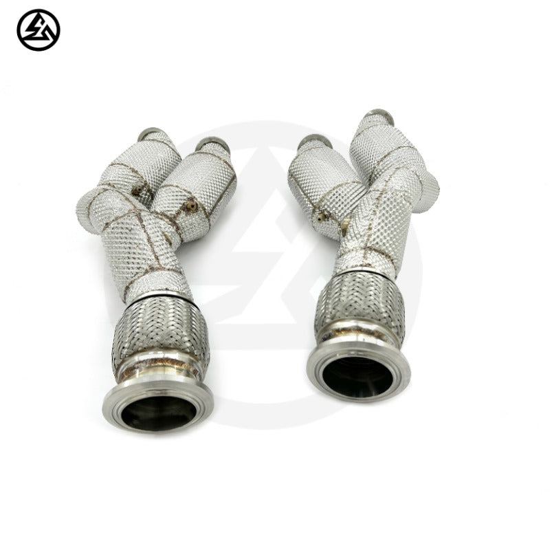 GF High Quality Downpipe for Lamborghini LP700 LP740 LP750 Catted Downpipe With Heat Shield Premium Exhaust System