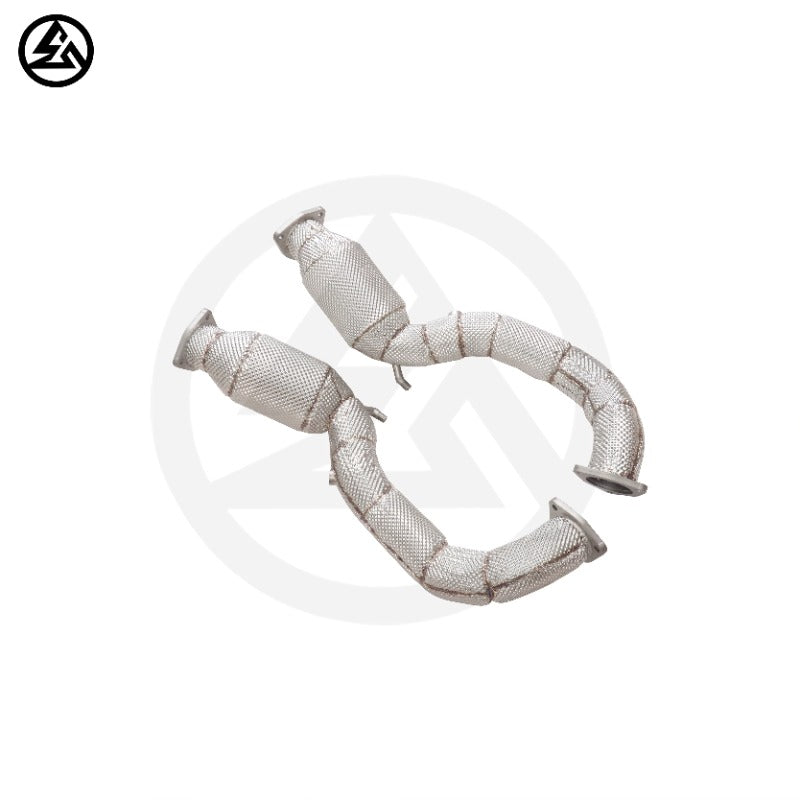 GF High Performance Stainless Steel Racing Car Downpipe for Porsche 718 Cayman GT4 RS 4.0L Catted Downpipe With Heat Shield
