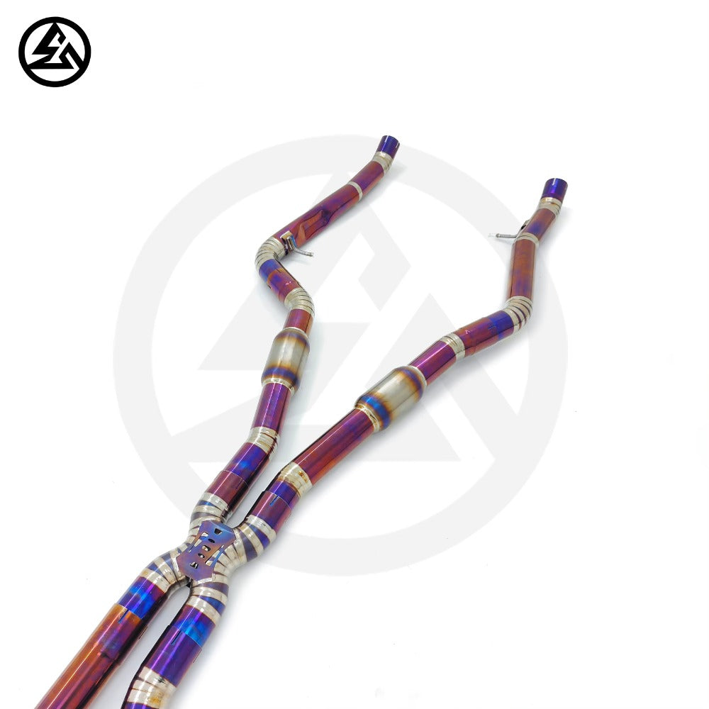 GF High Quality Titanium Valved Catback Exhaust for BMW X5M X6M F85 F86 4.4T 76MM Muffler Exhaust System Axleback
