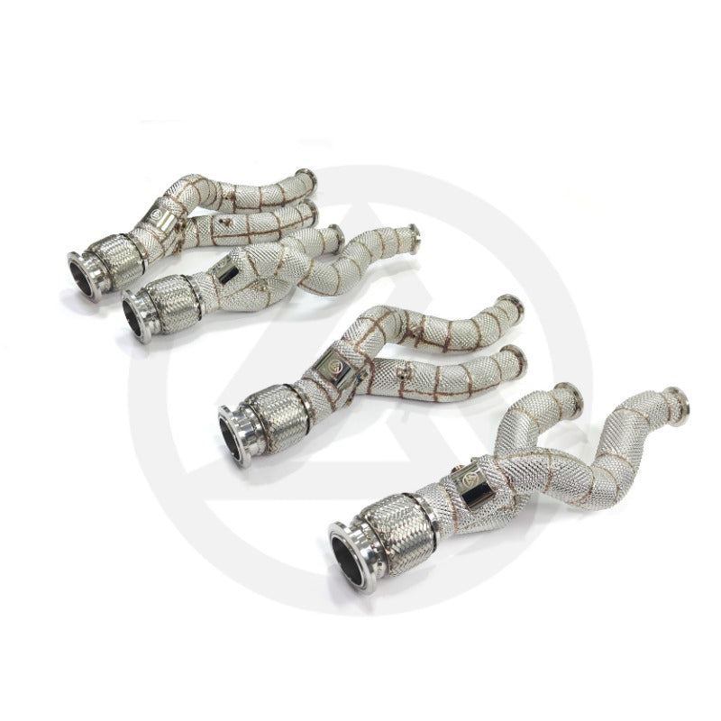 Lamborghini Aventador LP700-4 Stainless Steel Free-Flow Downpipe Exhaust with Heat Shield, B2B Wholesale