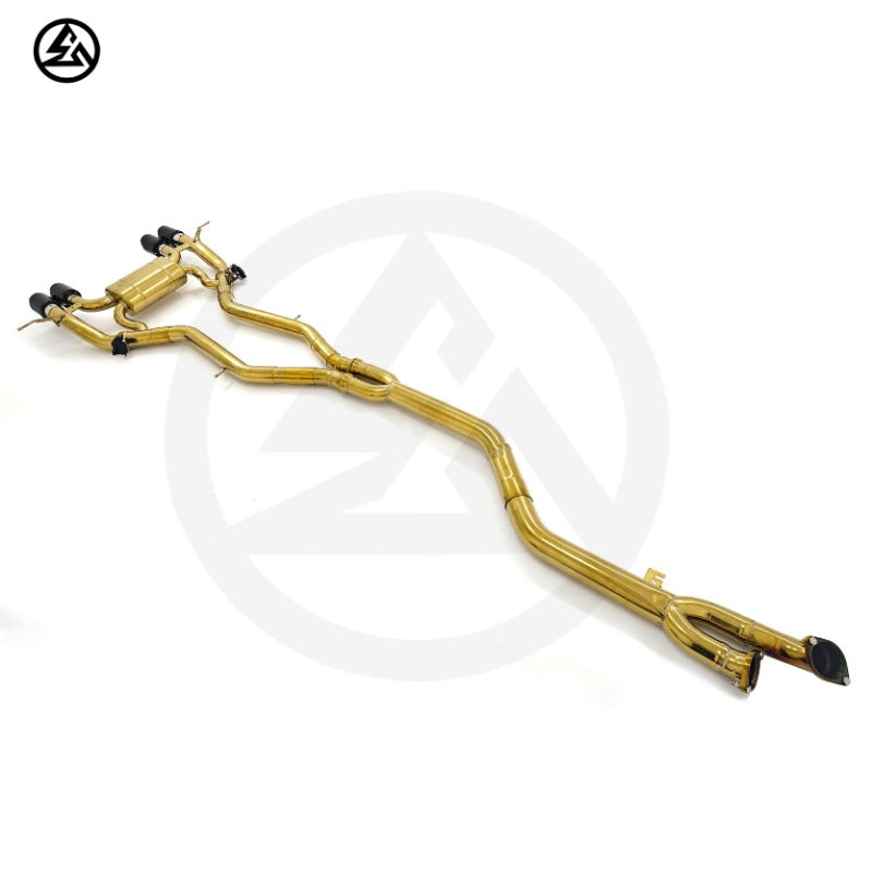 BMW M3 G80/M4 G82 S58 3.0T Gold-Plated SS304 Valvetronic Catback Exhaust with Valved Muffler, B2B Wholesale