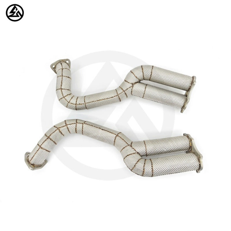 GF High Quality Straight Pipe Downpipe for Porsche 718 Cayman GT4/Spyder/GTS 4.0L 2020- Over Axle Link Pipes Header